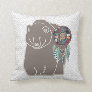 Spirit Bear Two-Sided Native American Tribal Kudde