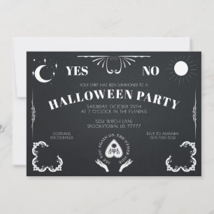 Spirit Board Celestial Black & White Halloween Inbjudningar