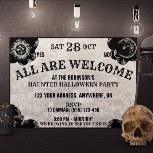 Spirit Board Gothic Spooky Witchy Halloween fest Inbjudningar