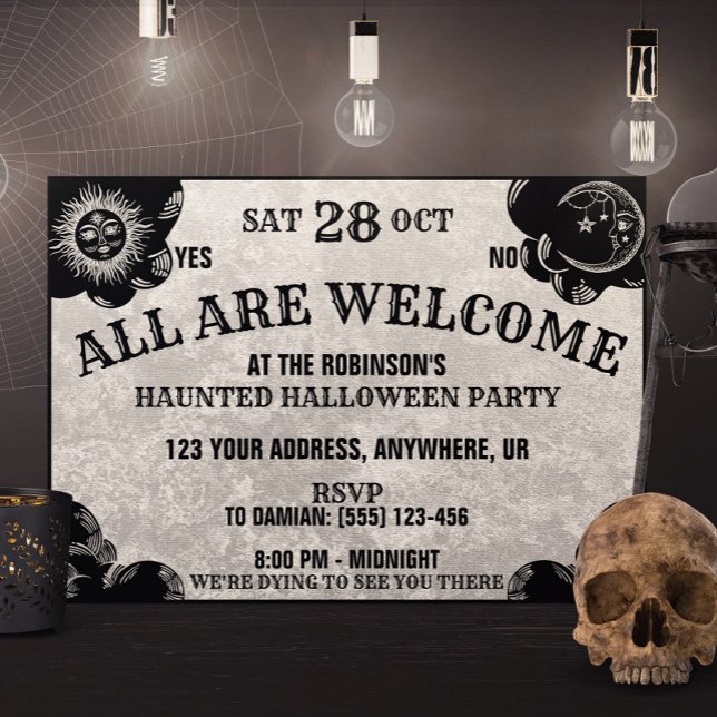 Spirit Board Gothic Spooky Witchy Halloween fest Inbjudningar (Skapare uppladdad)