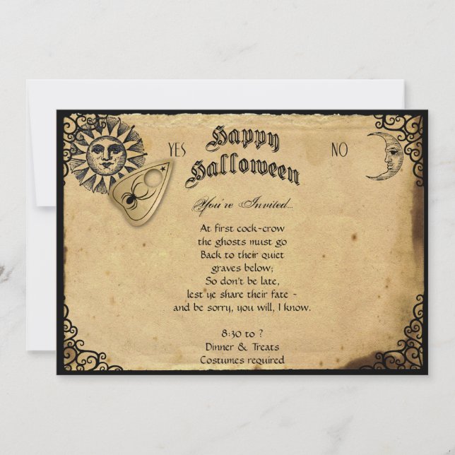 Spirit Board Halloween Halloween fest Inbjudningar (Framsida)