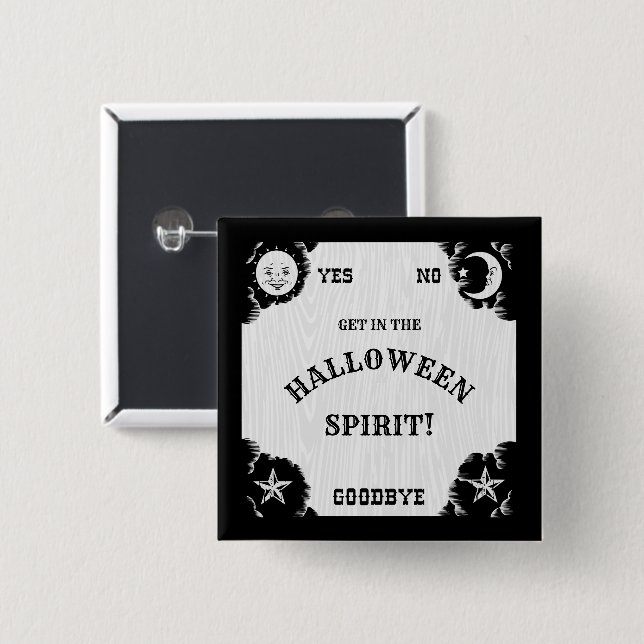 Spirit Board Halloween Pinback Button Knapp (Framsida & baksida)