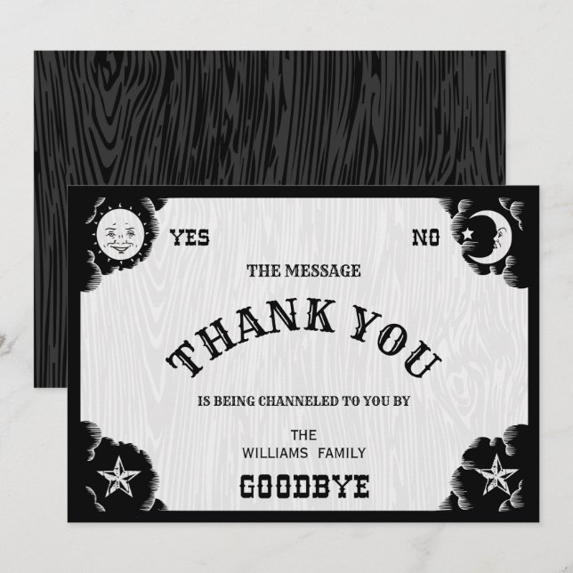 Spirit Board Halloween Tack, ditt kort (Fram/baksida)