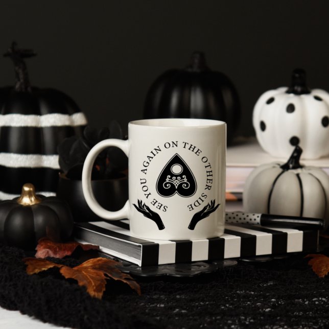 Spirit Board of the other Side Black & White Kaffemugg (Skapare uppladdad)