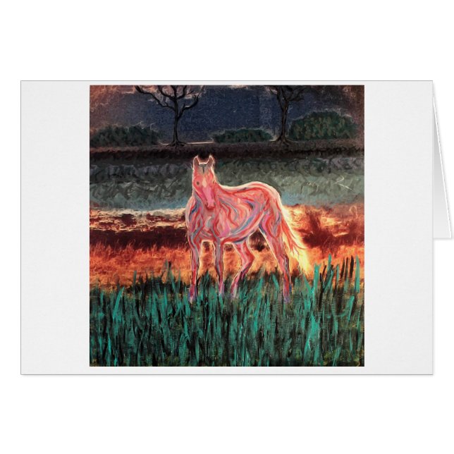 Spirit Dream Horse, målat Hälsningskort (Framsidan Horizontal)