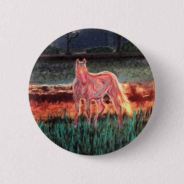 Spirit Dream Horse, målat Knapp (Framsida)