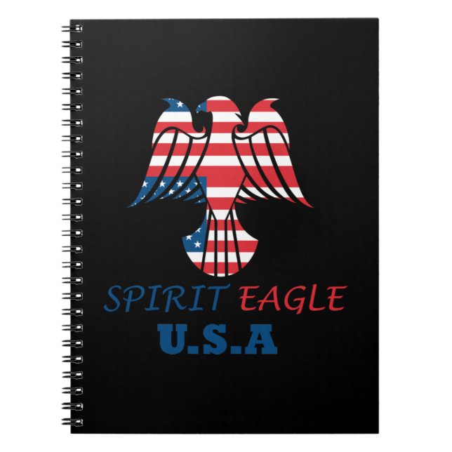 Spirit eagle USA flagga Anteckningsbok (Framsidan)
