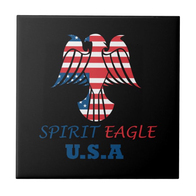 Spirit eagle USA flagga Kakelplatta (Framsidan)