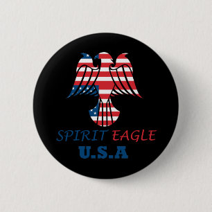 Spirit eagle USA flagga Knapp