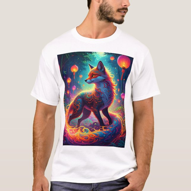 Spirit Fox of the Lantern Grove T Shirt (Framsida)
