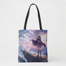 Spirit Fox Twilight | Anime Fantasy Tote Bag Tygkasse