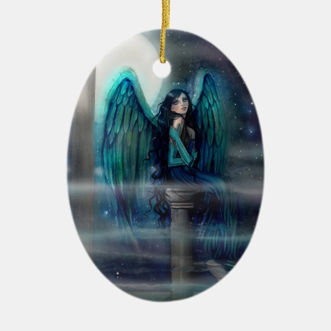 Spirit Guide Angel Fantasy Art by Molly Harrison Julgransprydnad Keramik (Framsidan)