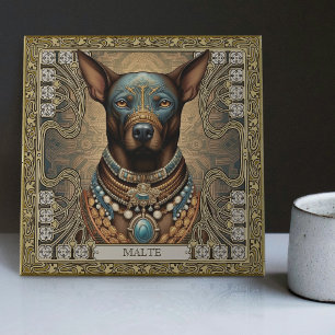 Spirit Hund Guardian Personlig Tribal Kakelplatta