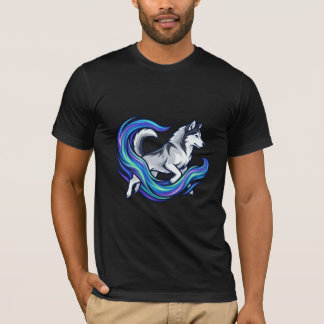 Spirit Husky Electric Blue Aura Grafik T Shirt