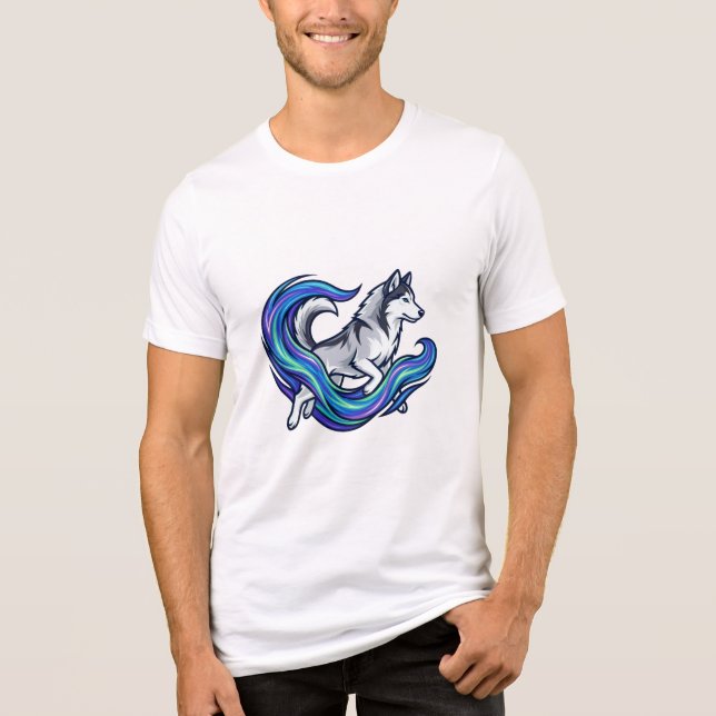 Spirit Husky Electric Blue Aura Graphic T Shirt (Framsida)