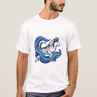 Spirit Husky Elektrisk Blå Aura Grafik T Shirt