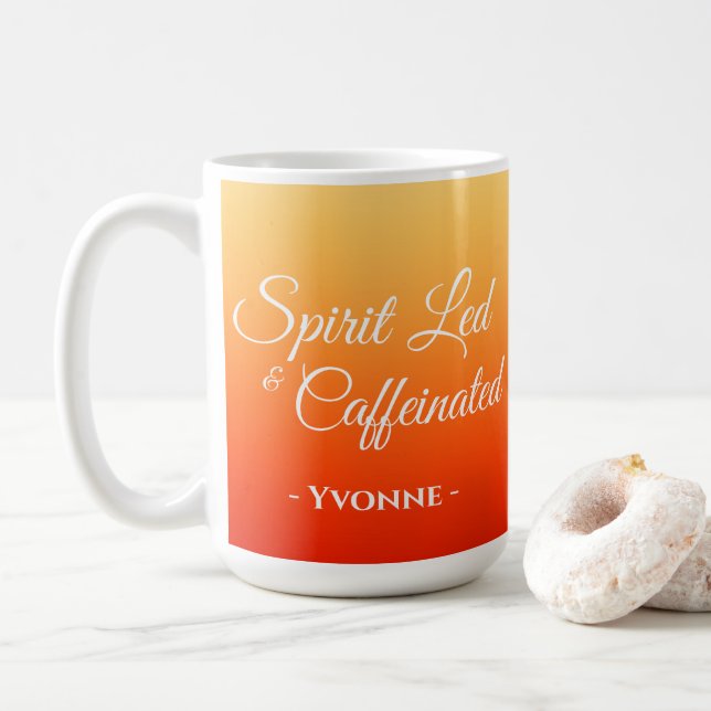Spirit Led & Caffeinerad Personlig Christian Kaffemugg (Med munk)