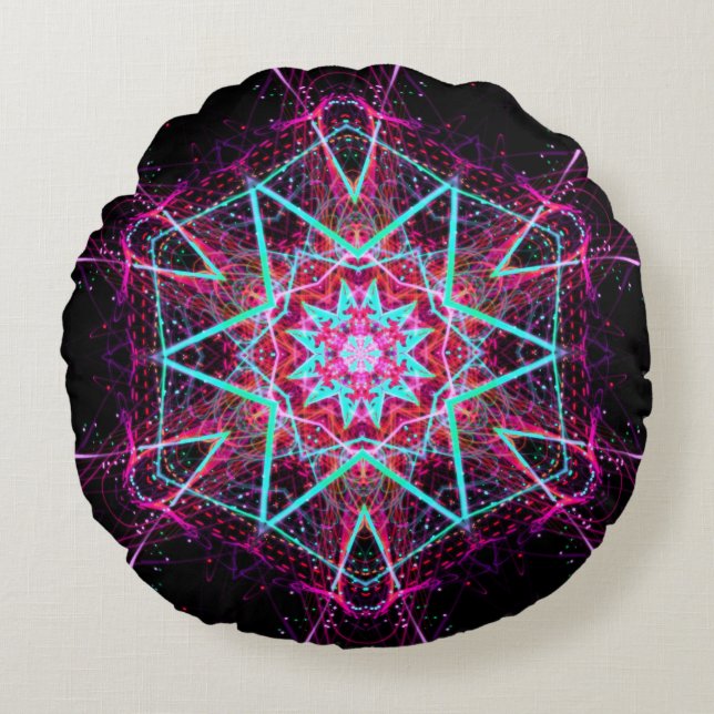 Spirit Mandala -1 Round Dekorativ kudde (Framsidan)