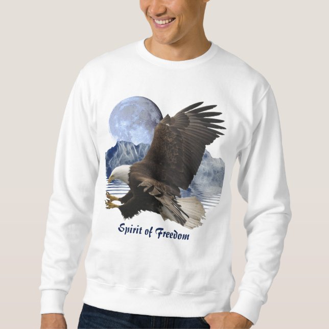 SPIRIT of FREEDOM Örn Wildlife Apparel Lång Ärmad Tröja (Framsida)