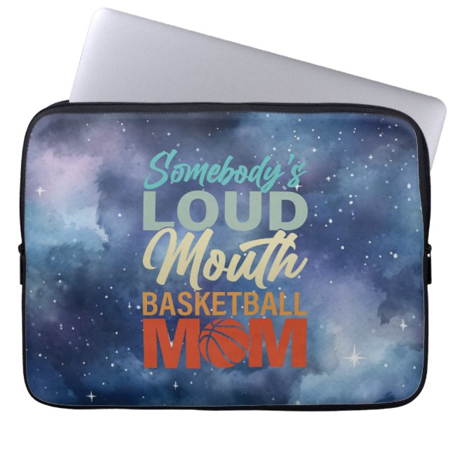 Spirit of någons Loud Mouth Basketball Mamma Laptop Fodral (Framsidan)