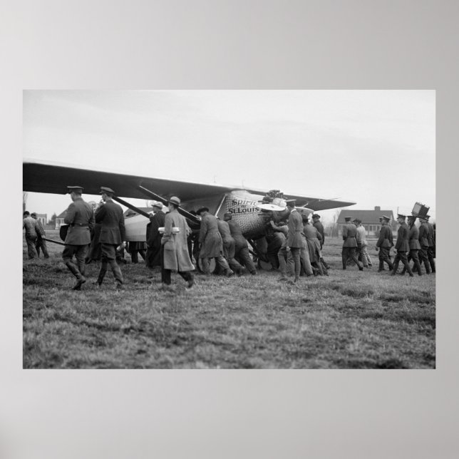 Spirit of St Louis at Bolling Fält, 1929 Poster (Framsidan)