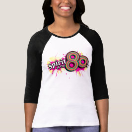 "Spirit of the 80's" dam multi-rosa logotyp T T Shirt