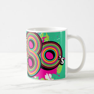 "Spirit of the 80's"-flickors rosa mint retro mugg