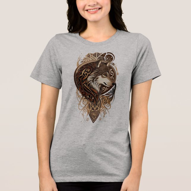 Spirit of the Wolf The Watcher Alpha Soul Wolf of  T Shirt (Framsida)