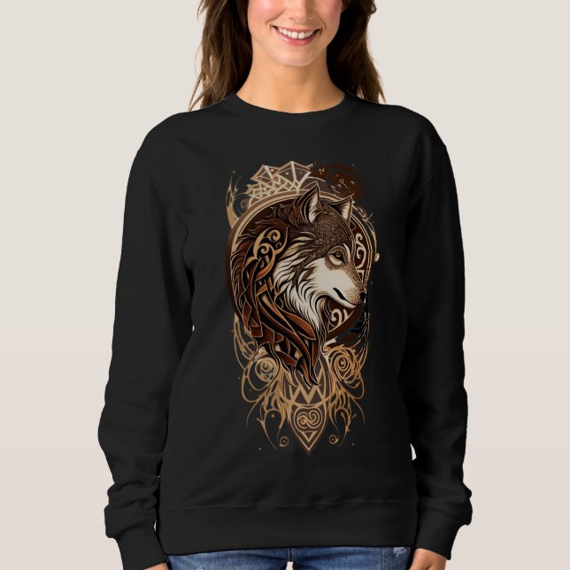 Spirit of the Wolf The Watcher Alpha Soul Wolf of  T Shirt (Framsida)