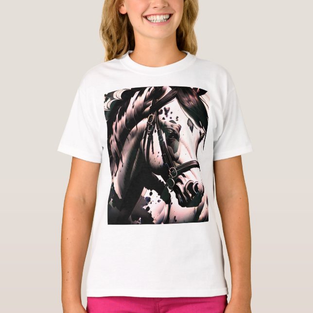 Spirit Pony 1 Rosa T Shirt (Framsida)