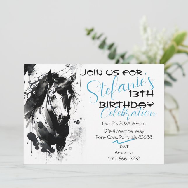 Spirit Pony 2 Birthday-inbjudan Inbjudningar (Stående Fram)