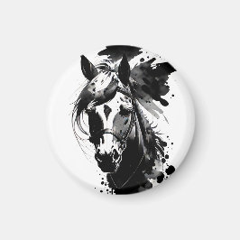 Spirit Pony 3 Black & White Magnet