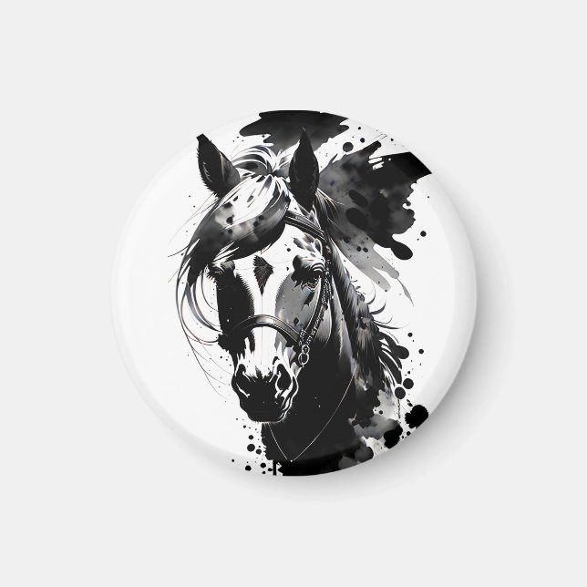 Spirit Pony 3 Black & White Magnet (Framsidan)