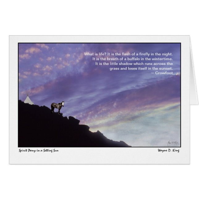 Spirit Pony i Setting Sol Hälsningskort (Framsidan Horizontal)