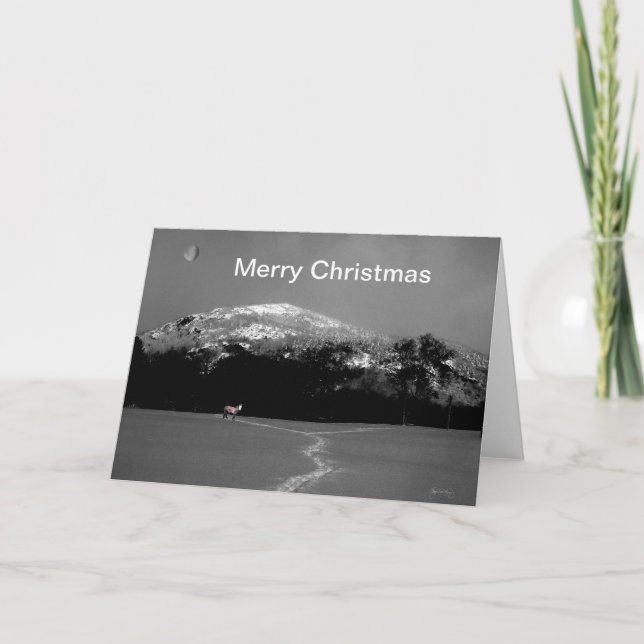 Spirit Pony under Gibbous Måne-julkort Helgkort (Framsida)