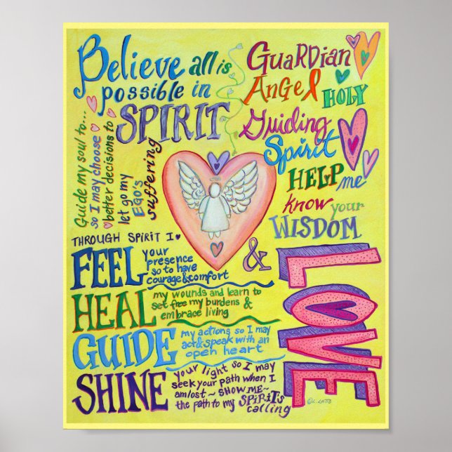 Spirit Prayer Inspirational Angel Poster Art Print (Framsidan)