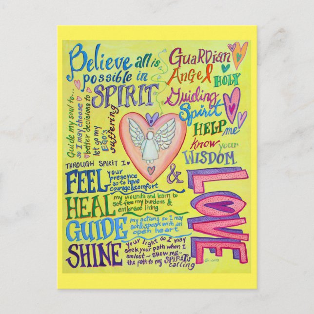 Spirit Prayer Inspirational Guidance Art Postcards Vykort (Framsida)