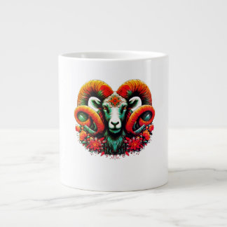 Spirit Ram - Blommigt Horns & Earth Wisdom Jumbo Mugg
