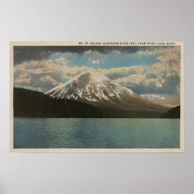 Spirit Sjö, WA - View of Mt. St. Helens Poster (Framsidan)