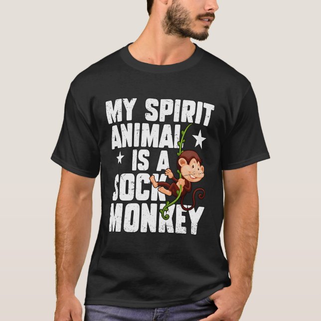 Spirit Sock Animal Monkey Chimpanzee Ape T Shirt (Framsida)