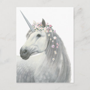 Spirit Unicorn med Flowers i Mane Vykort