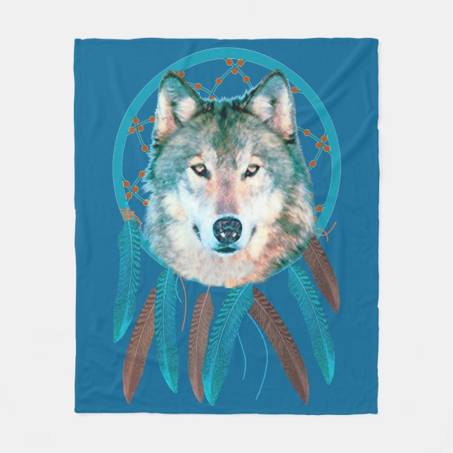 Spirit Varg Dream Catcher Fleece Blanket (Framsidan)