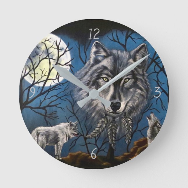 Spirit-Varg Rund Klocka (Framsida)