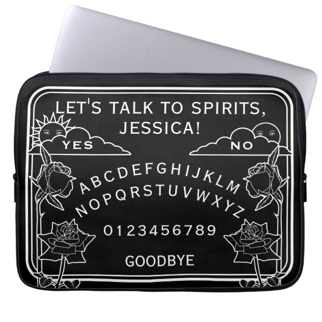 Spirits Gothic Black White Talking Board Laptop Fodral (Framsidan)