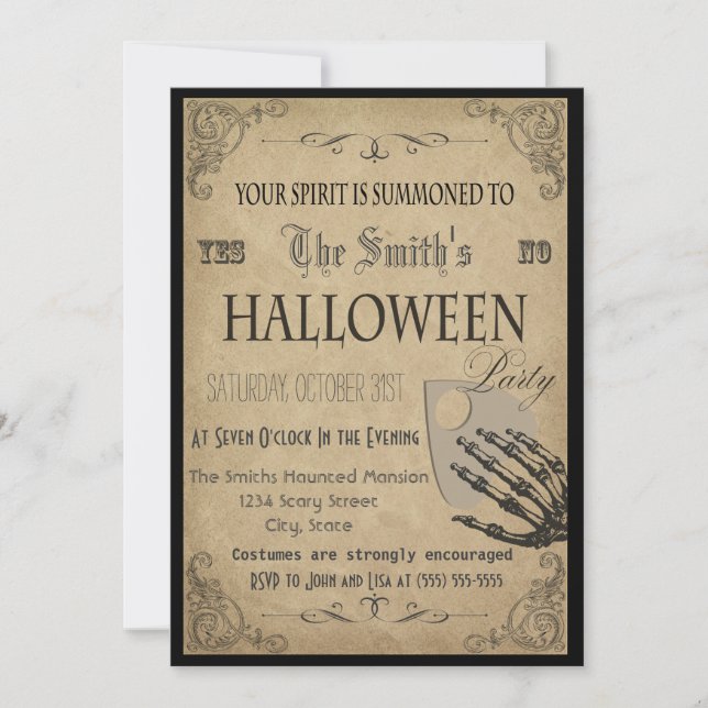 Spirits Halloween-fest inbjudan (Framsida)
