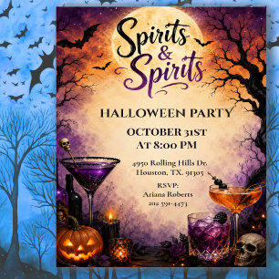 Spirits & Spirits Halloween Cocktailfest Inbjudningar