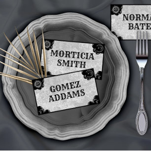 Spiritskort vintage, gotisk vikbar platskort placeringskort