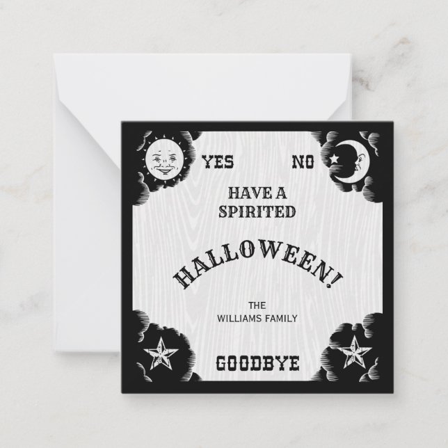 Spiritskrivarkort till Halloween Anteckningskort (Framsida)