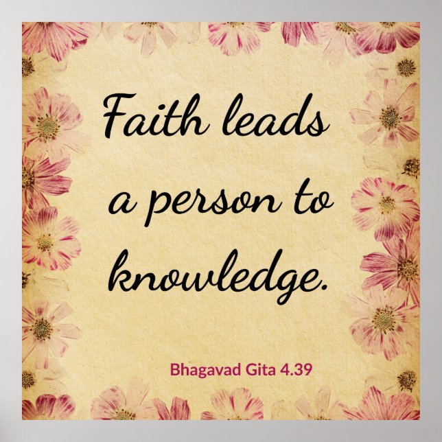 Spiritual Beige Pink Gita Knowledge Poster (Framsidan)