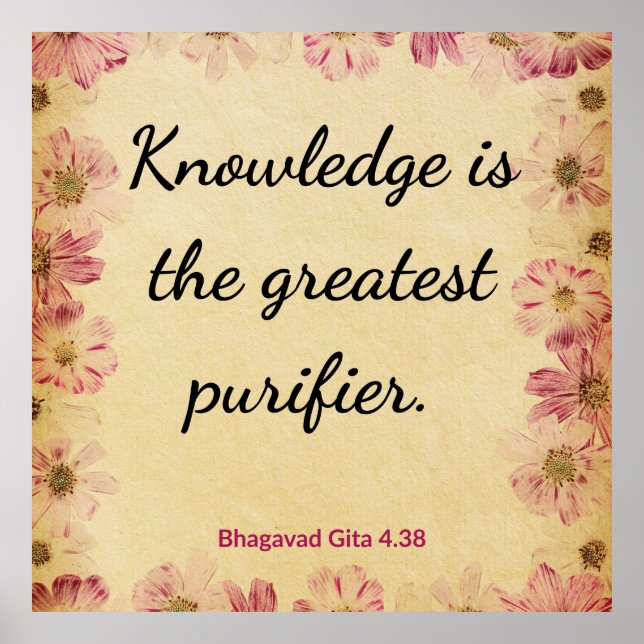 Spiritual Beige Pink Gita Knowledge Purifier Print Poster (Framsidan)